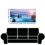 Amazing Godafoss Waterfall in Winter Premium Canvas Wall Painting