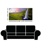 Panoramic Canvas Wall Painting of Unreal view of Waterfall at Sunset
