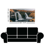 Panoramic Canvas Wall Painting of Amazing Waterfall in Iceland