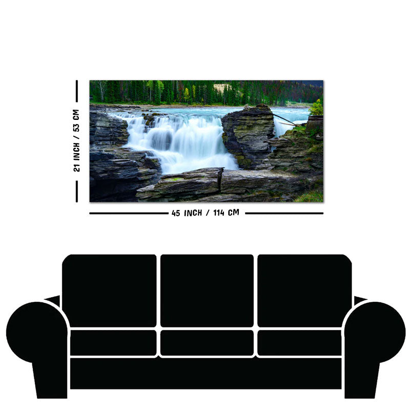 Panoramic Canvas Wall Painting of Amazing Waterfall View