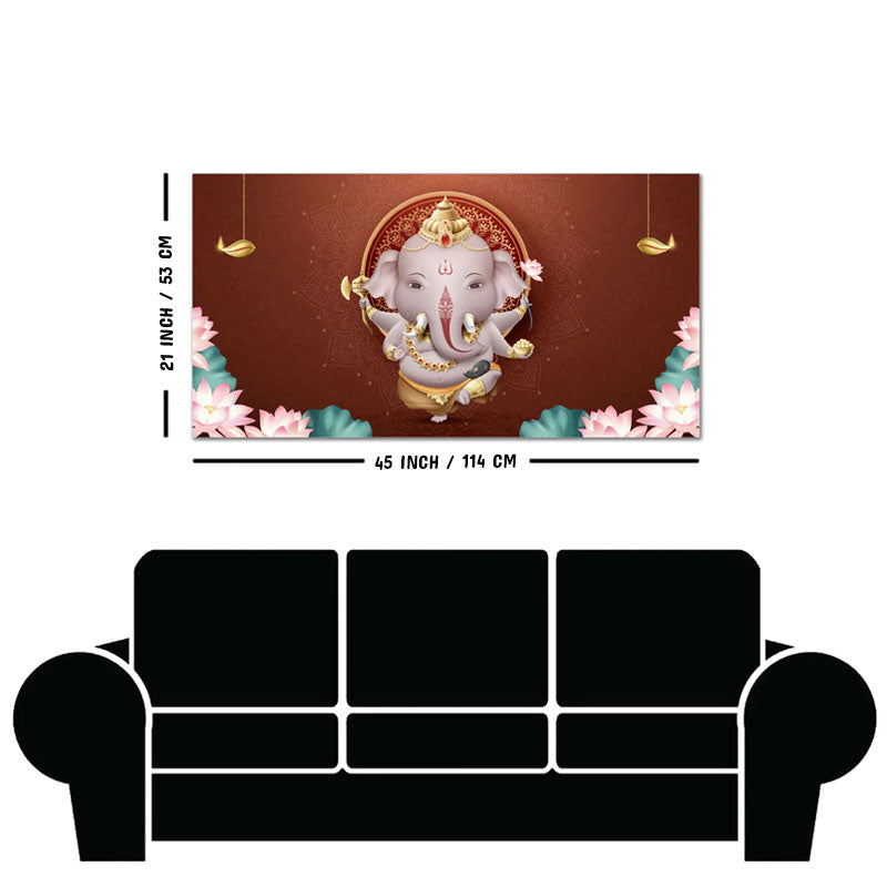 Devotional Lord Ganesha Canvas Wall Painting