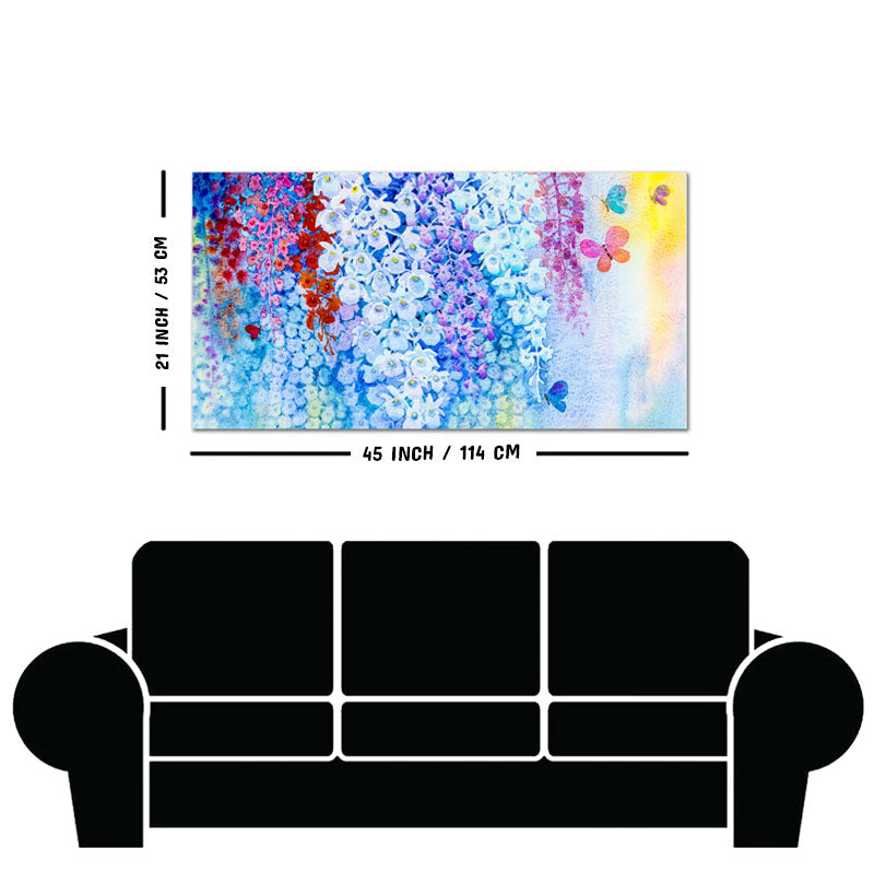Premium Canvas Abstract Art Wall Painting of Orchid Flowers