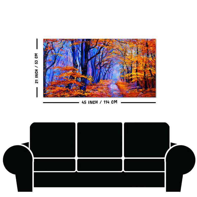 Premium Canvas Abstract Art Wall Painting of Forest in Autumn