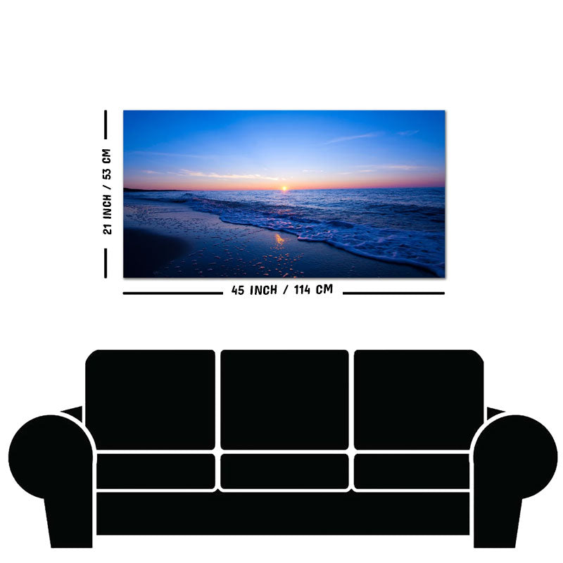 Sunset Sea Horizon Premium Canvas Wall Painting