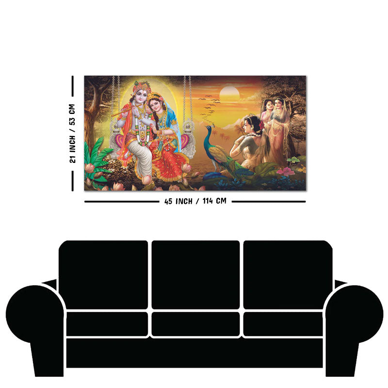 Canvas Wall Painting of Radhe Shyam in Forest