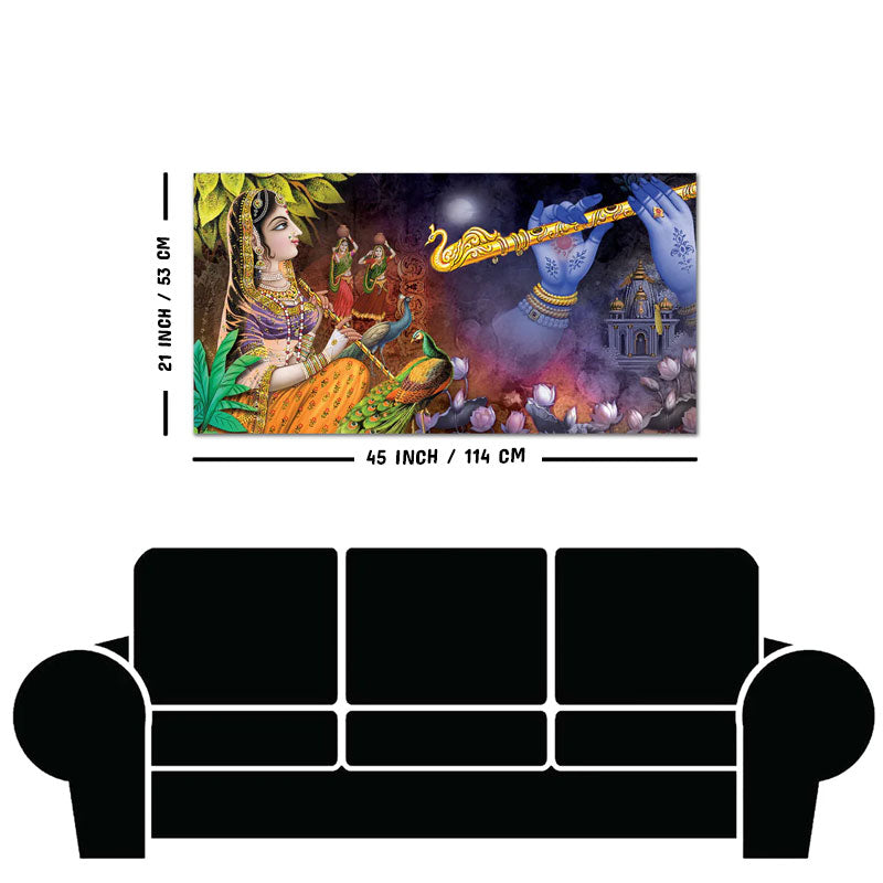 Premium Canvas Wall Painting of Radha Thinking About Shri Krishna