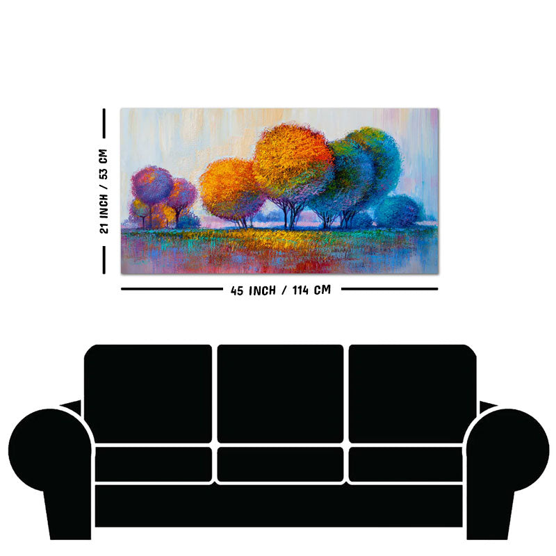 Premium Canvas Wall Painting of Beautiful Colorful Trees