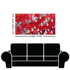 Premium Canvas Abstract Art Painting of White Flowers
