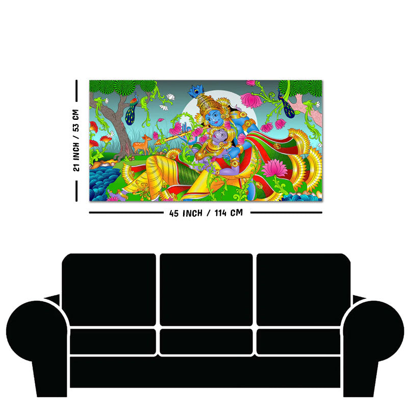 Premium Canvas Wall Painting of Lord Radha and Krishna