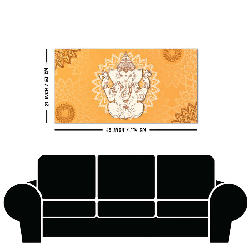Auspicious Lord Ganesh Canvas Wall Painting