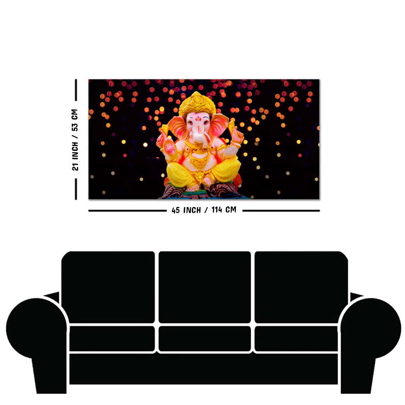 Lord Ganesha Sculpture Canvas Wall Painting