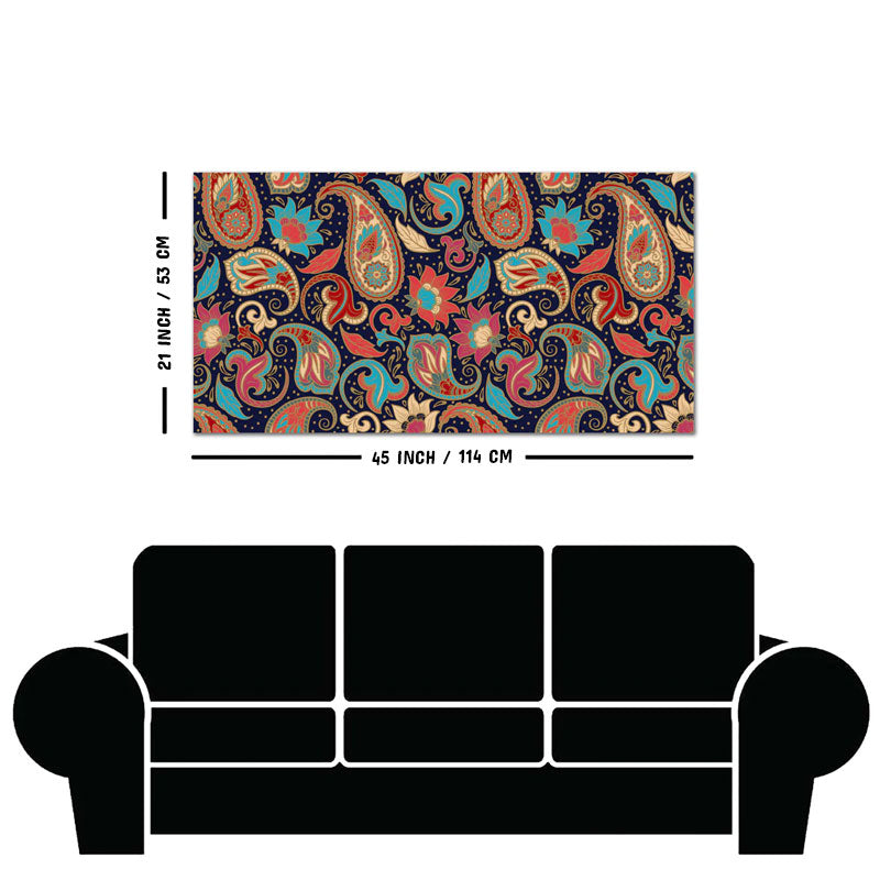 Beautiful Floral Madhubani Art Canvas Wall Painting