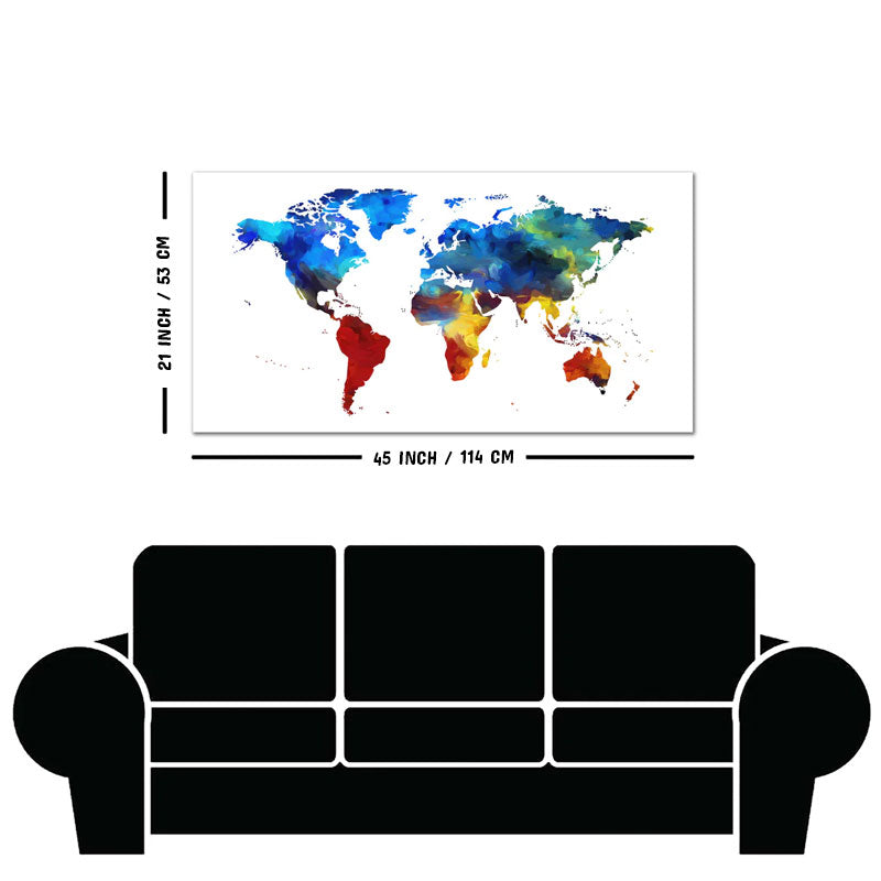 Colorful World Map Premium Wall Painting
