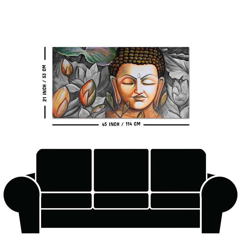 God Buddha Meditating Large Wall Painting