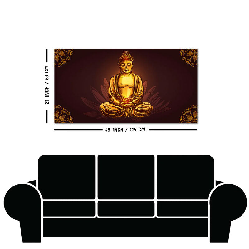 Devotional Buddha Meditating Canvas Wall Painting