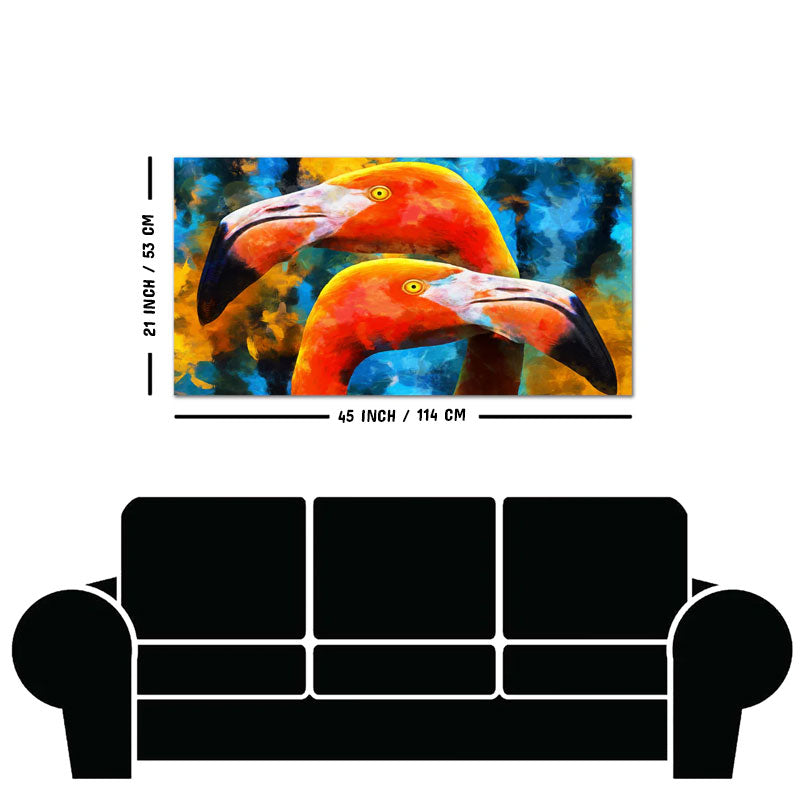 Beautiful Flamingo Couple Wall Painting