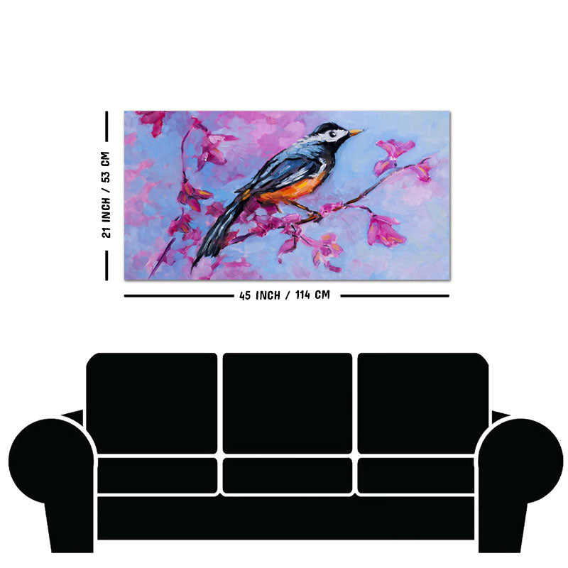 Bird with Nature Abstract Design Wall Painting