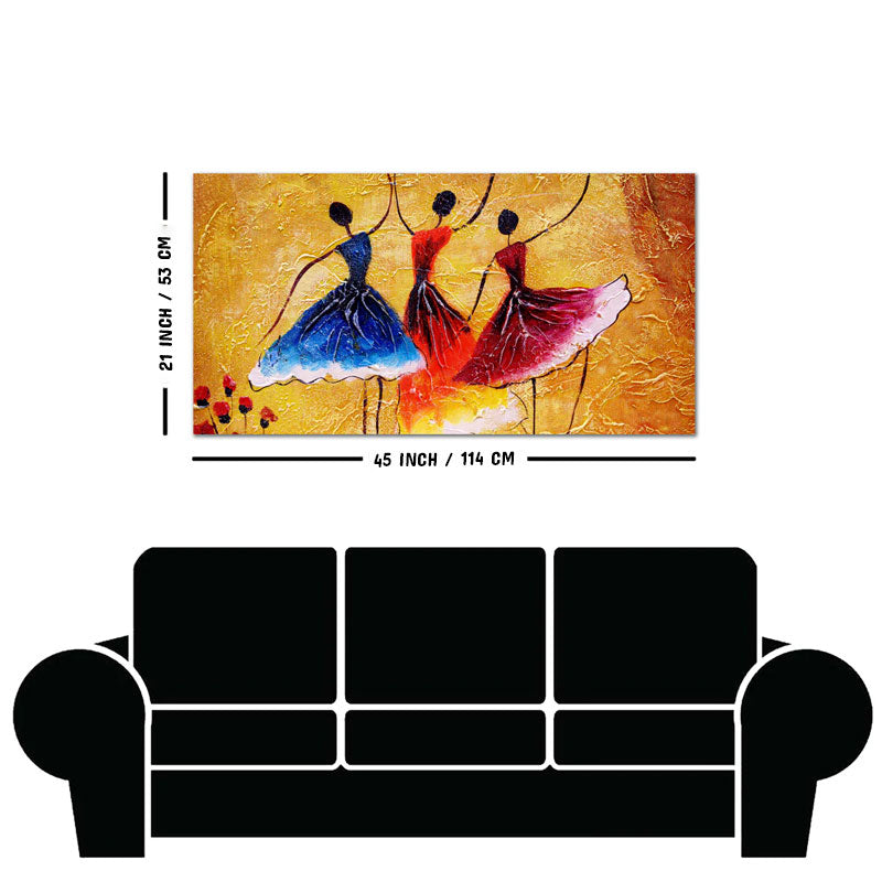 African Warli Art Canvas Wall Painting