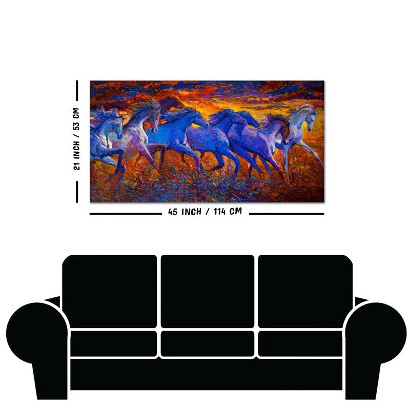 Seven Horses Running Canvas Wall Painting