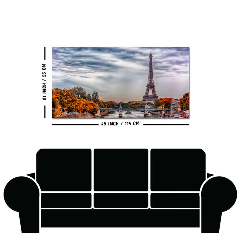 Eiffel Tower and Seine River Bedroom Wall Painting