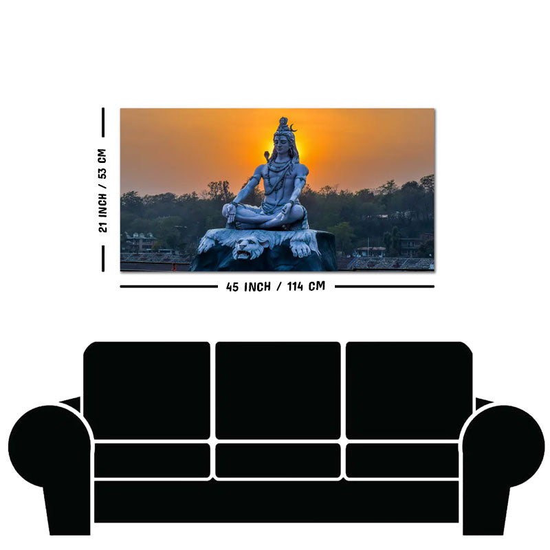 Spiritual Lord Shiva Statue Wall Painting