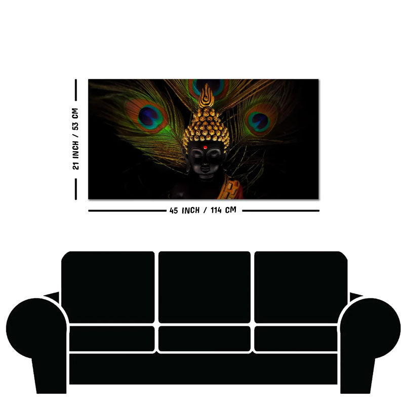Peaceful Smiling Buddha Statue Canvas Wall Painting