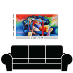 Lord Radha Krishan Playing Flute Canvas Wall Painting
