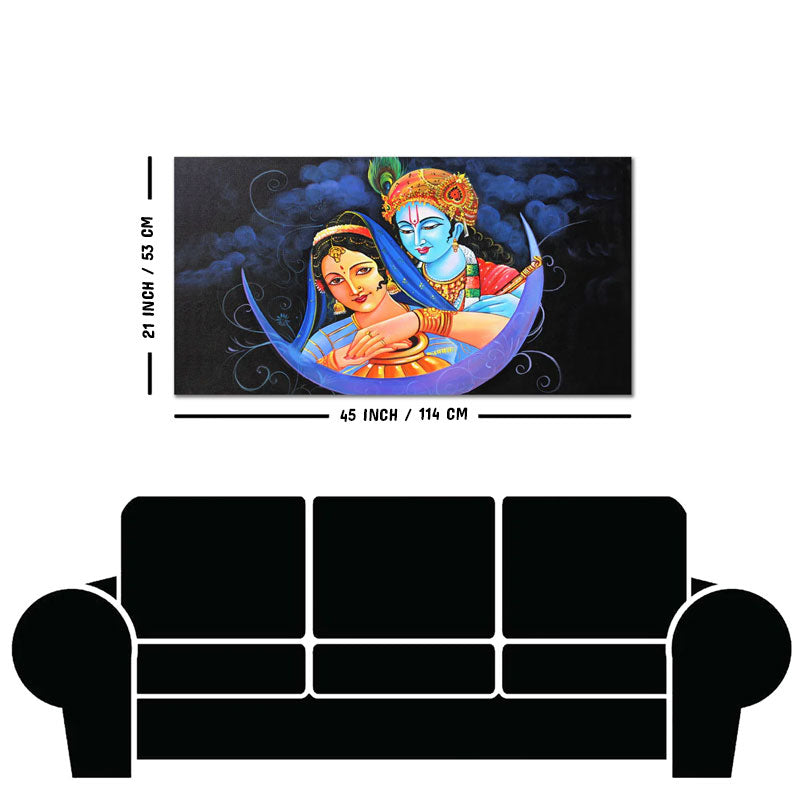 God Radha Krishna Canvas Wall Painting
