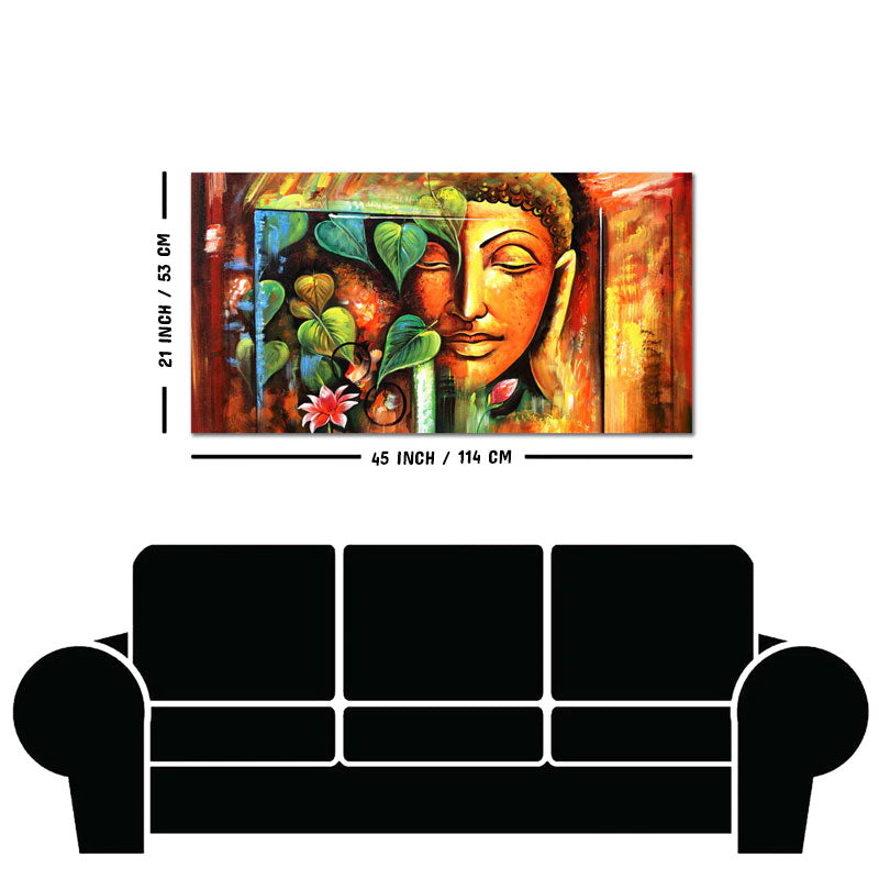 Divine Gautama Buddha Face Premium Frame Wall Painting