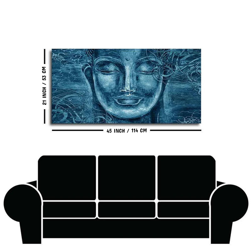 Face Sculpture of Buddha Wall Painting