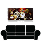 Radha Krishna With Flute Canvas Wall Painting