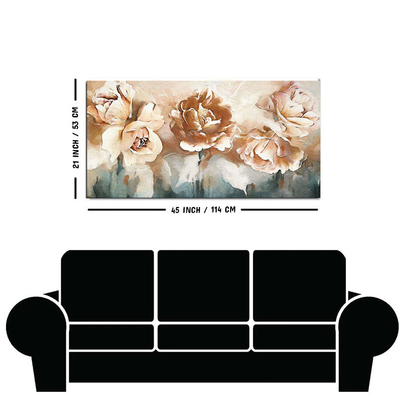 Floral Flower White Rose Canvas Wall Painting