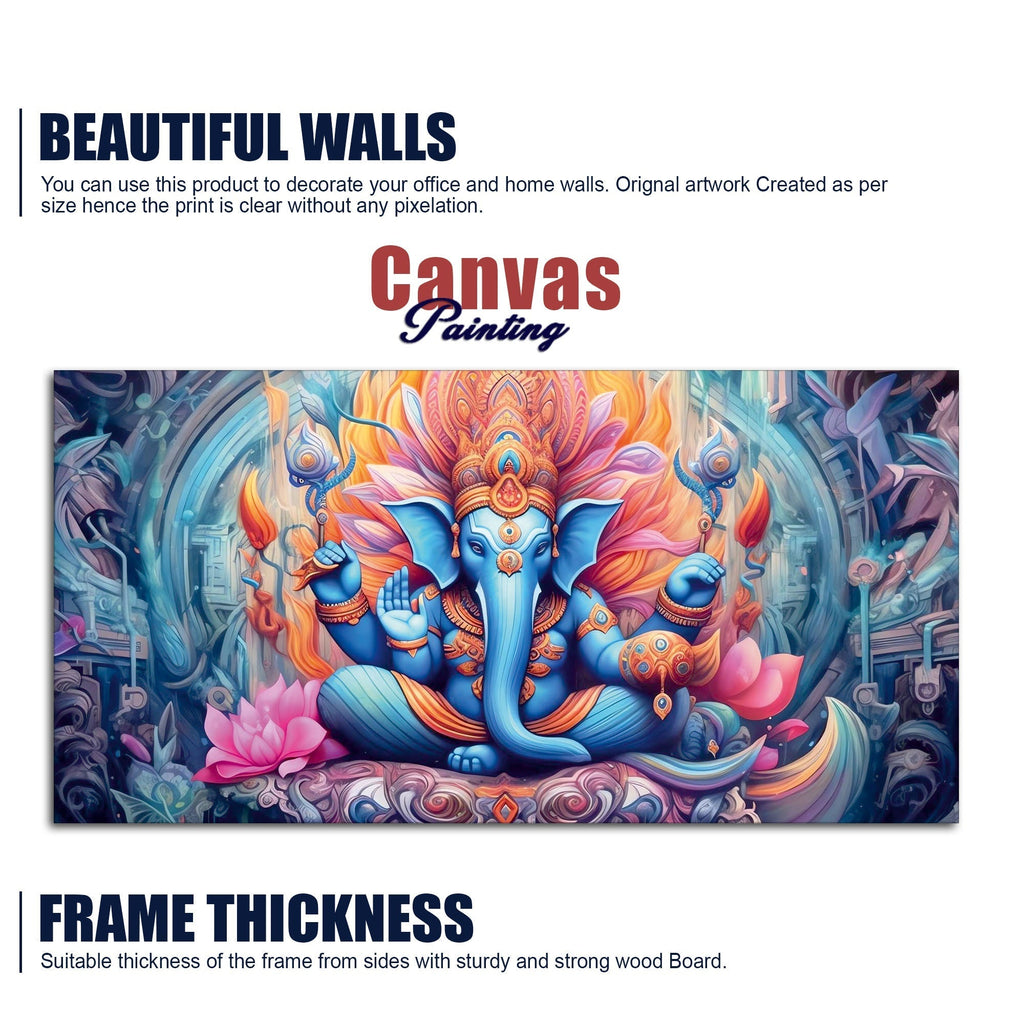 Lord Ganesh Decorative Artistic Canvas Wall Painting