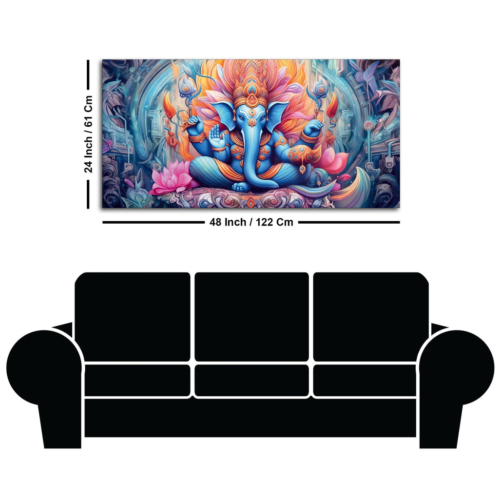 Lord Ganesh Decorative Artistic Canvas Wall Painting
