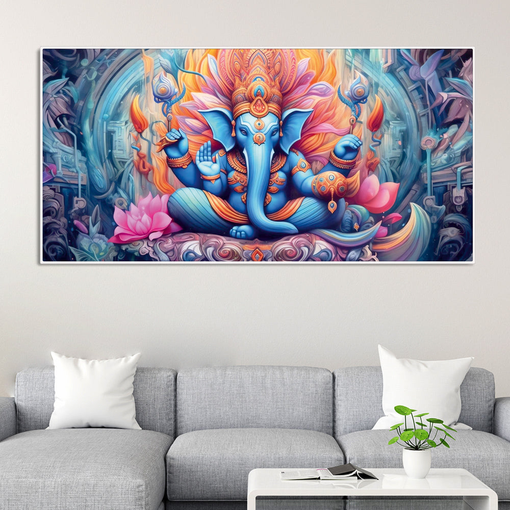 Lord Ganesh Decorative Artistic Canvas Wall Painting