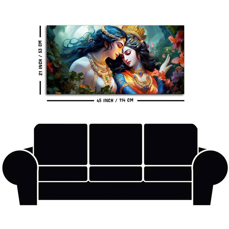 Divine Luster Painting of Radha Krishna Canvas Wall Painting