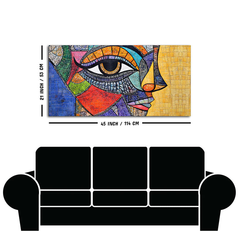 Colorful and Detailed Textured Face Art Canvas Wall Painting
