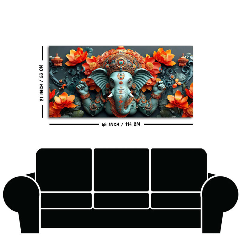 Lord Ganesha the Hindu God of Wisdom Canvas Wall Painting