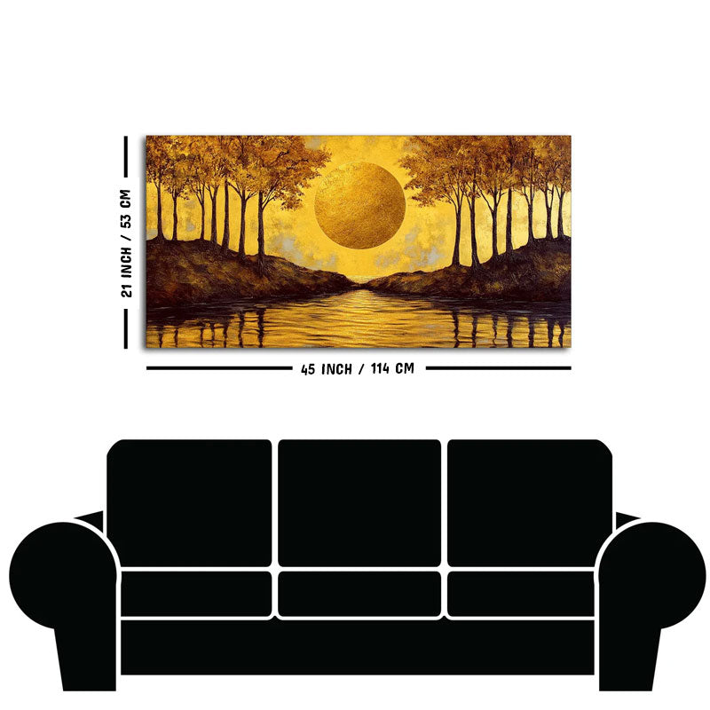 Beautiful Scenery of Sun Shining Premium Canvas Wooden Wall Painting
