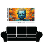 Buddhist Statue with Lotus Flowers Background Canvas Wall Painting