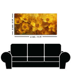 Golden Floral Flowers Field Premium Canvas Wooden Wall Painting