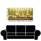 Premium Golden Color Artistic Tree Art Canvas Wall Painting