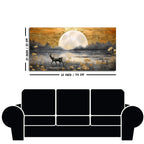 Beautiful Scenery of Deer in Forest Canvas Wall Painting