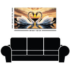 Beautiful Swan Pair Wall Painting for Home & Bedroom Decor