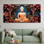 Buddha Wall Art with Floral Design – Luxury Canvas Painting