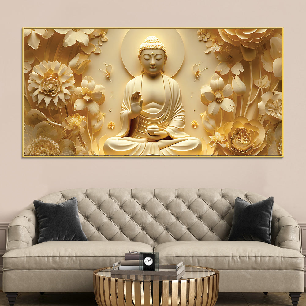 Buddha Wall Painting Decor for Positive Home Energy