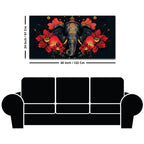 Royal Elephant with Hibiscus flowers Artistic Canvas Wall Painting for Home & Office – Premium Wall Decor