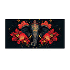 Royal Elephant with Hibiscus flowers Artistic Canvas Wall Painting for Home & Office – Premium Wall Decor