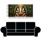 Artistic Lord Shri Ganesha Modern Portrait Canvas Wall Painting for Home & Office Decor – Modern Devotional Wall Art