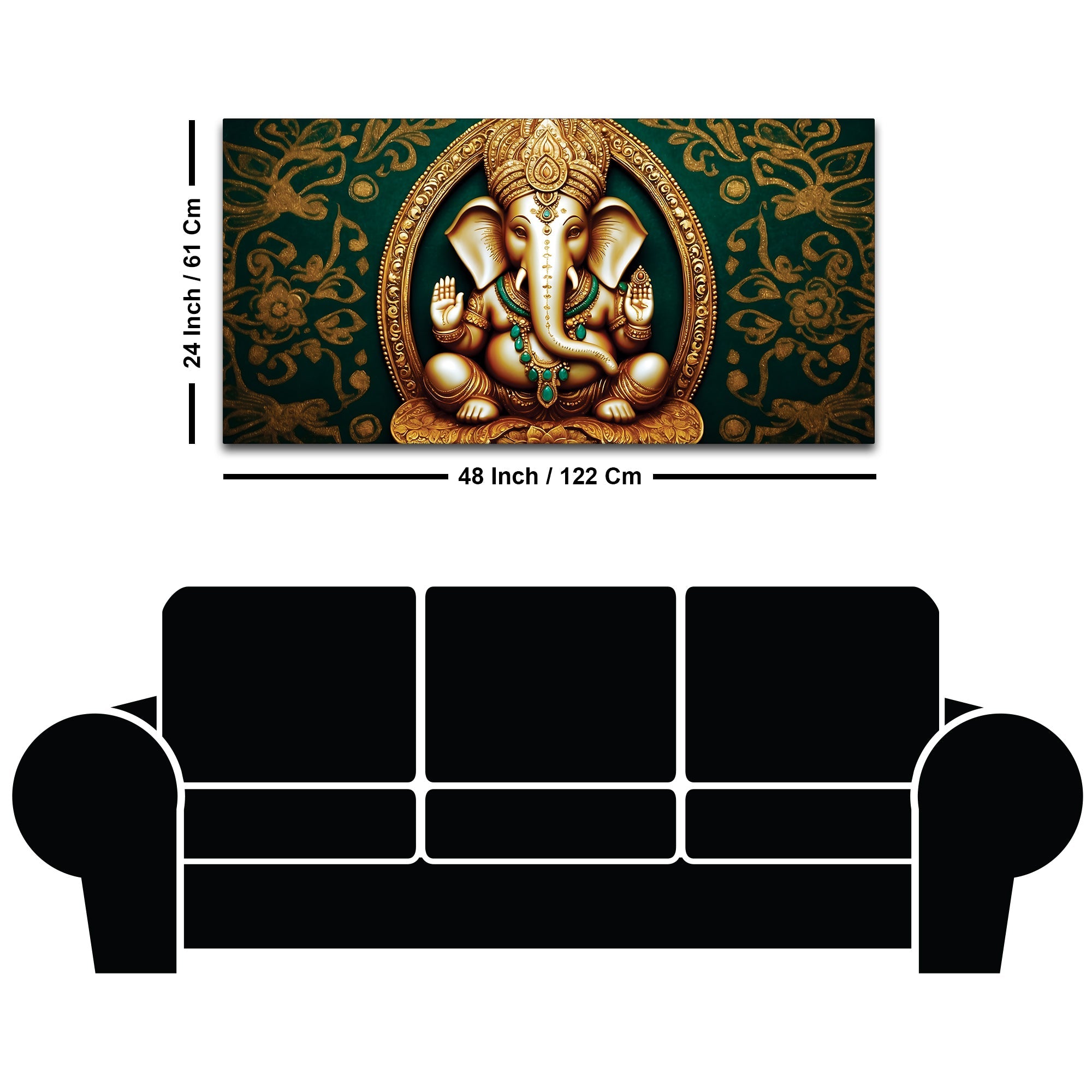 Artistic Lord Shri Ganesha Modern Portrait Canvas Wall Painting for Home & Office Decor – Modern Devotional Wall Art